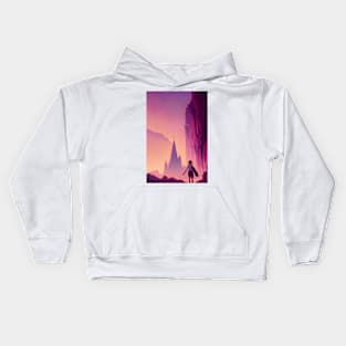 Anime Girl Castle Lofi Scenario Landscape Kids Hoodie